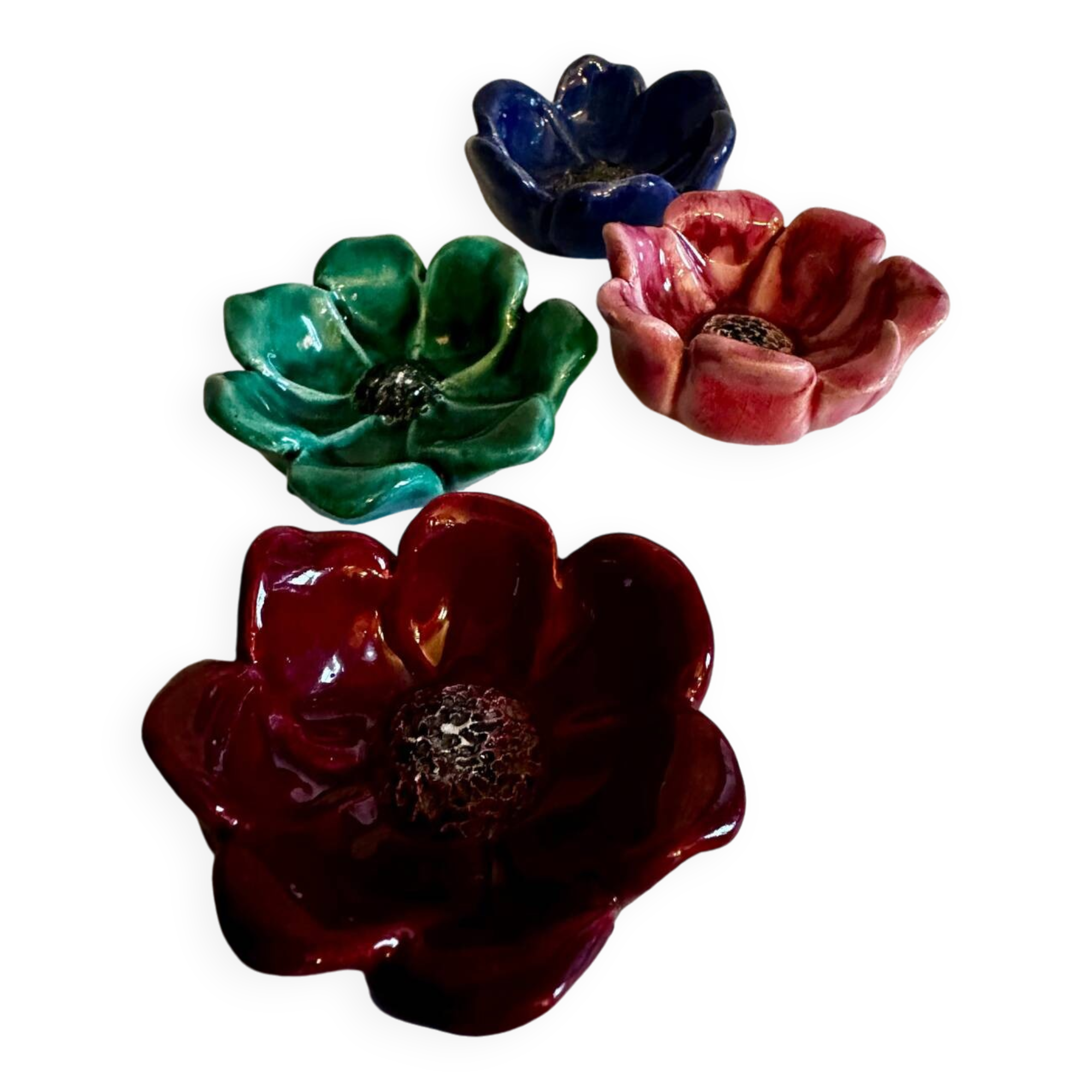 Poppy flowers in antique ceramics