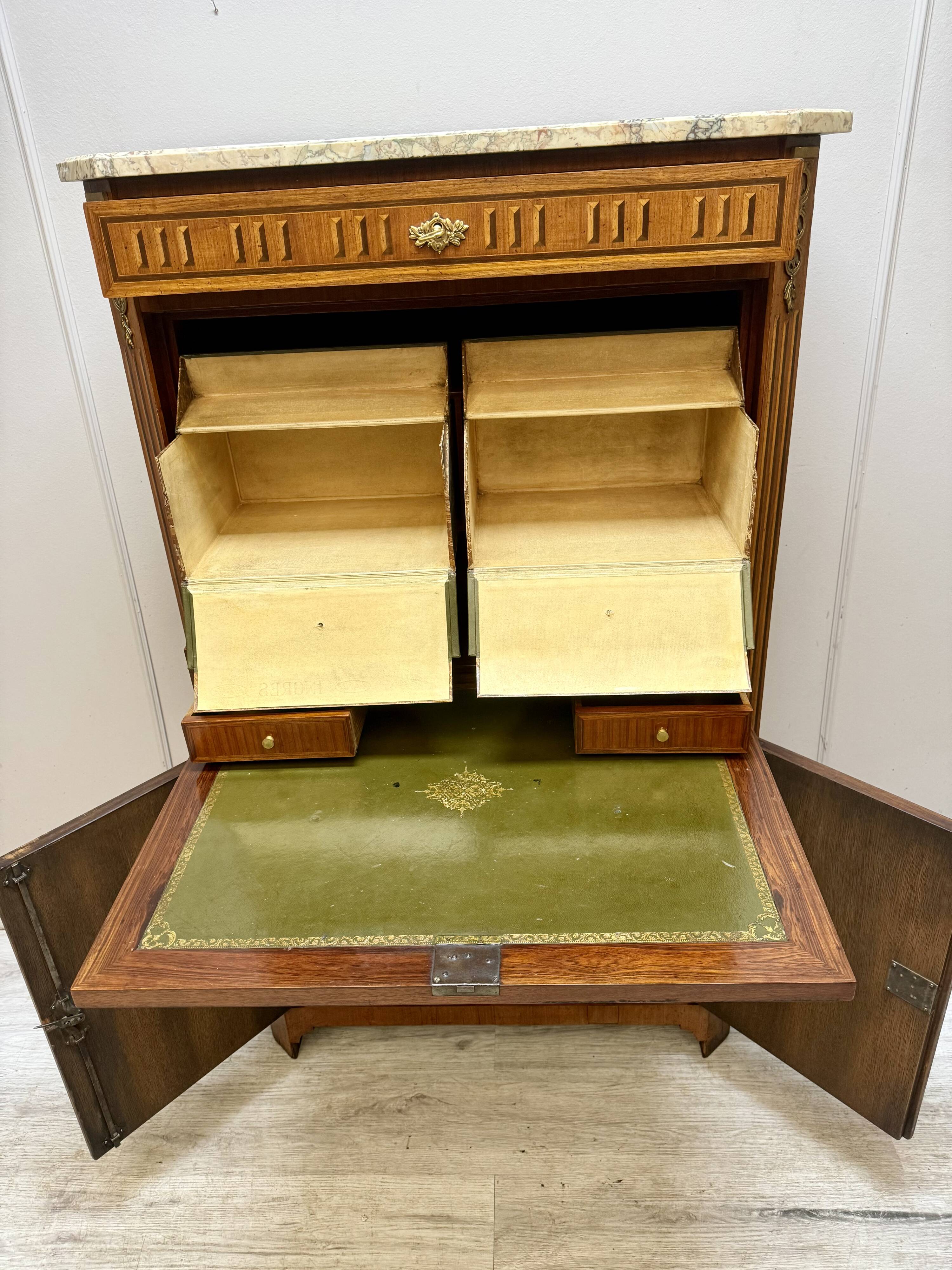 Louis XVI Style Marquetry Secretary