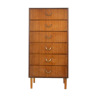 Midcentury meredew tallboy / chest of drawers in walnut