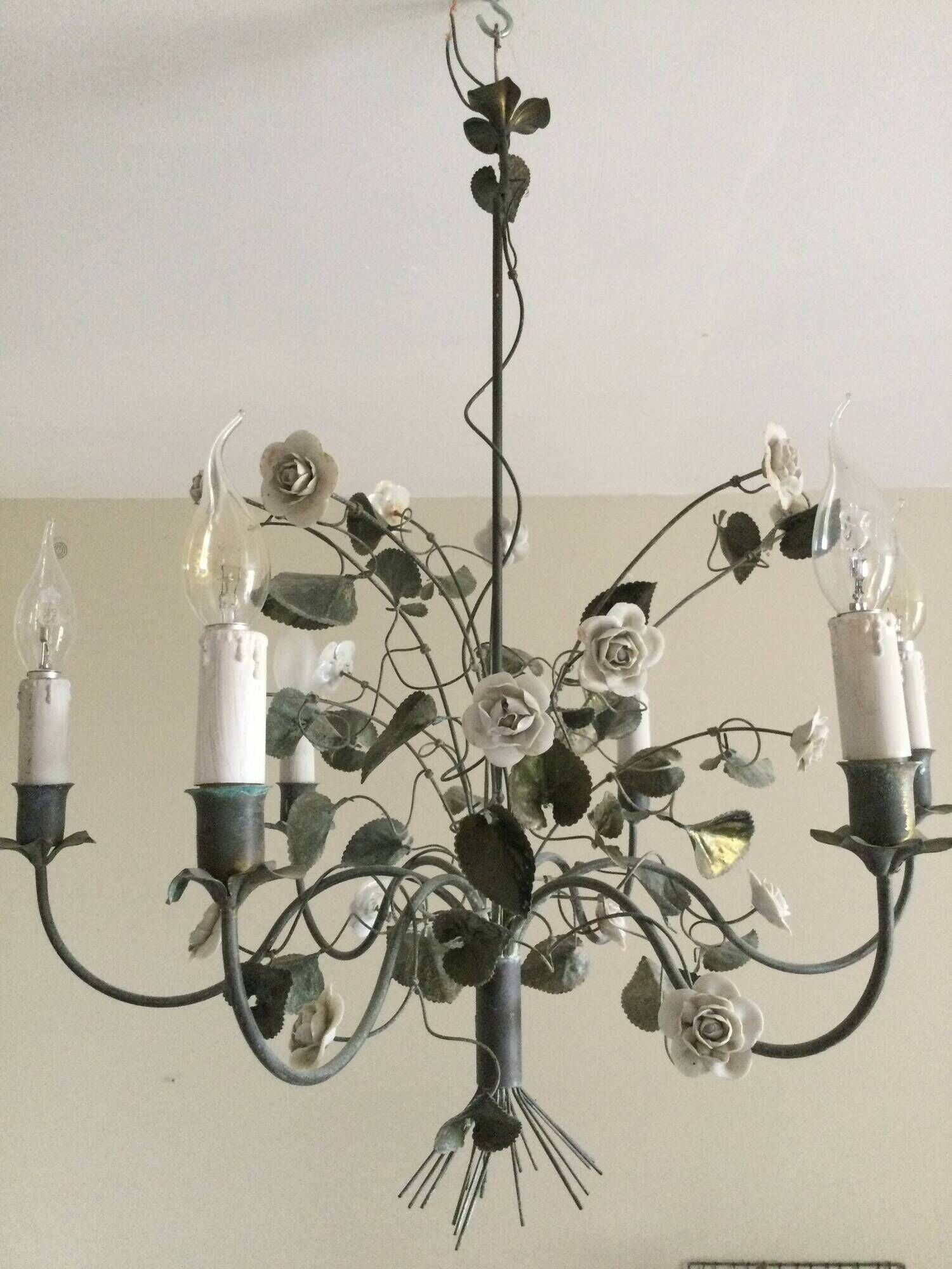 Antique metal chandelier