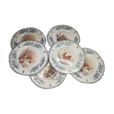 Série de 6 assiettes Choisy le Roi