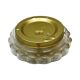 HP Leuchten Amber Flower Ceiling Lamp Pressed Glass Mid-Century Model 65282