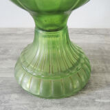 Old Green Glass Kerosene Lamp