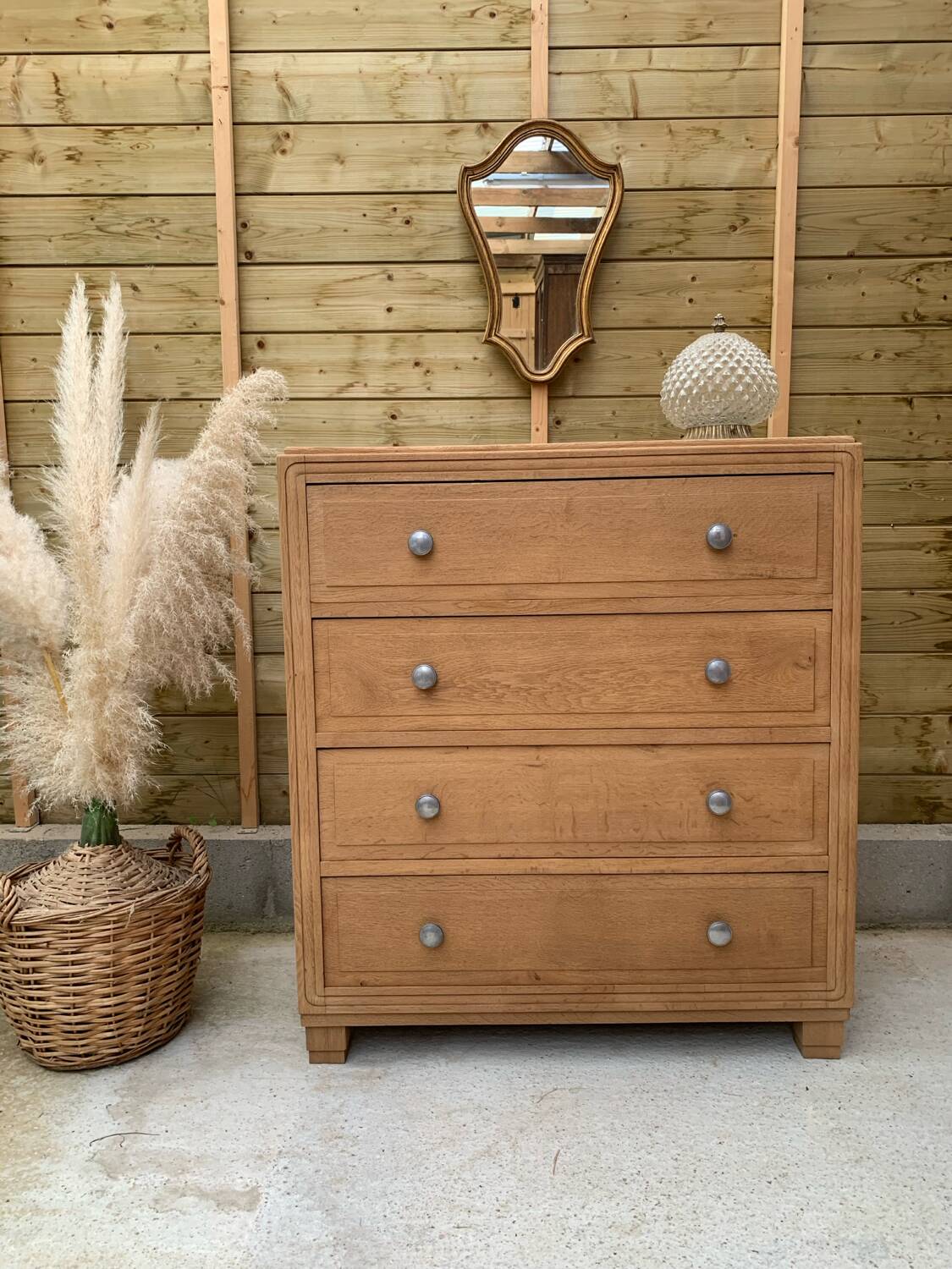 Commode chêne massif art déco