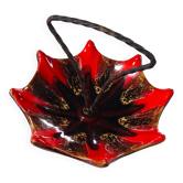 Red Vallauris ceramic umbrella dish from the 60s