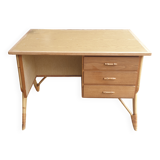 60's double-sided rattan desk