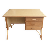 60's double-sided rattan desk