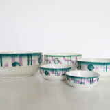 Set of 5 salad bowls in Belgian faience Saint Ghislain, 50s