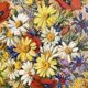Bouquet painting, signed, 38.5x47 cm