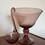 Service à punch verre soufflé Biot ancien