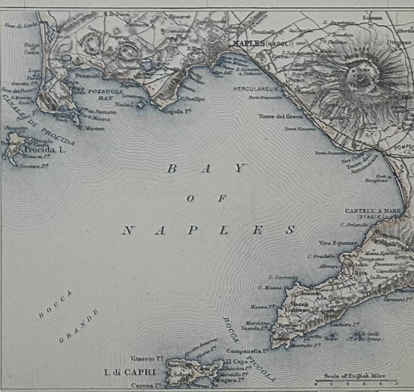 Map of Italy (Southern Sheet) circa 1869 Keith Johnston Royal Atlas
