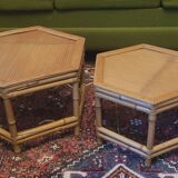 70's bamboo coffee tables