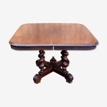 Oak table from 19th century .