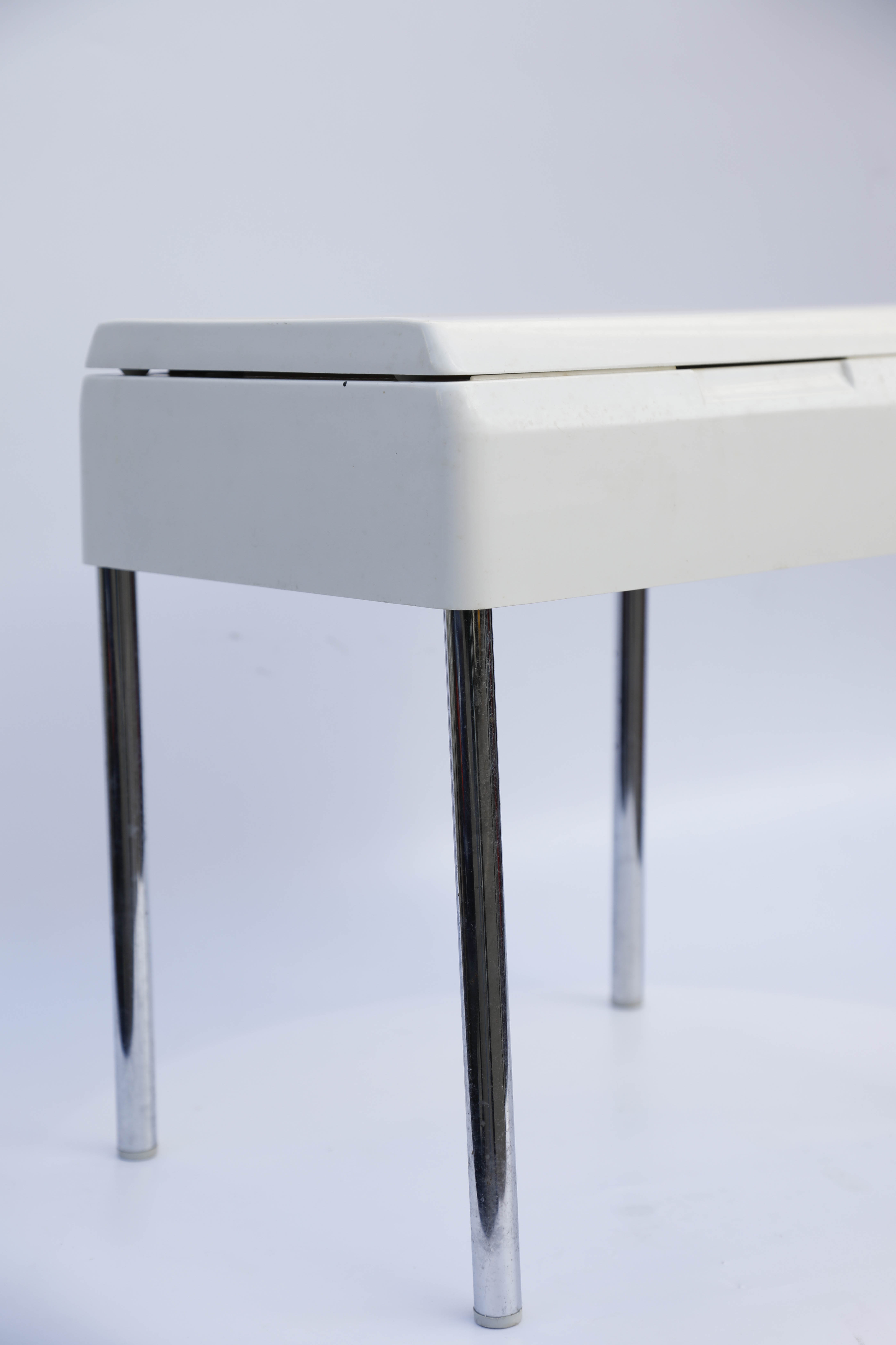 60's white plexi chest stool