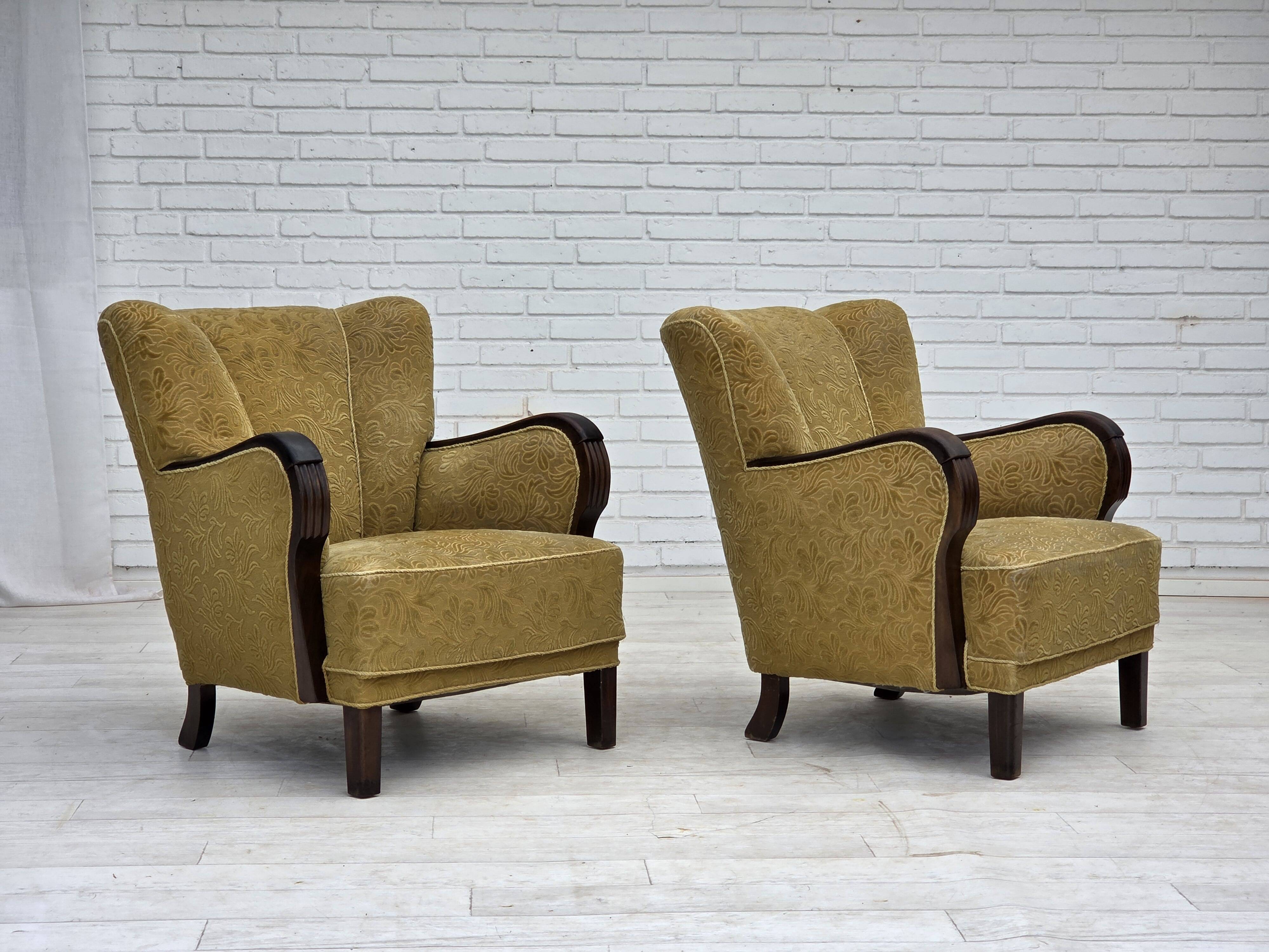 1960s, Danish design, armchair, original condition, furniture fabric.
