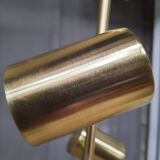 Golden floor lamp with 3 spots
