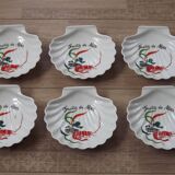Coupelles de service en coquille l'hirondelle coquille saint jacques dans un panier 4851