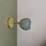 Vintage tuliepe wall light in blue and gold granite glass