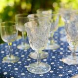 Assortment of 15 mismatched vintage liqueur glasses
