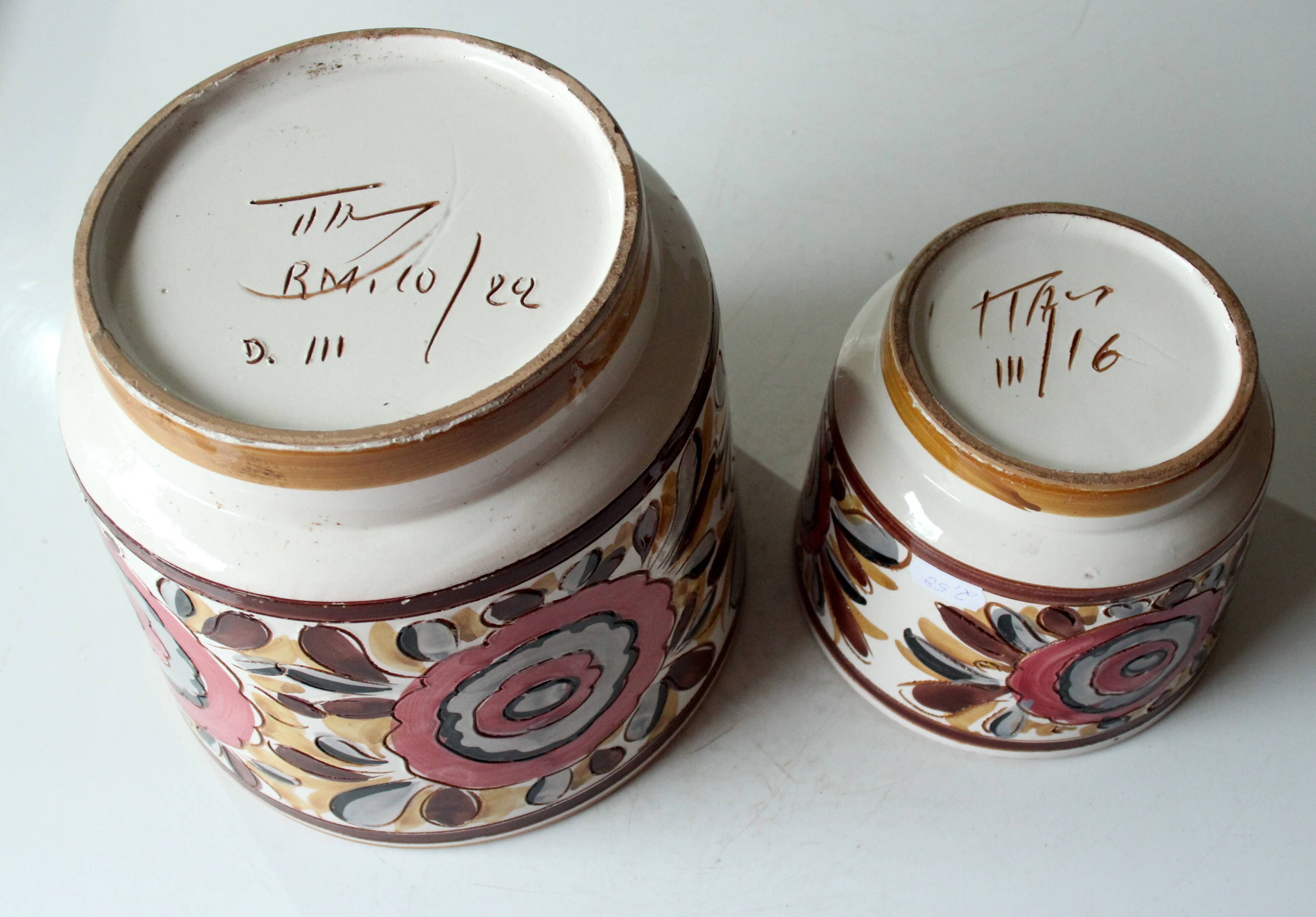 1960s - set of 2 ceramic planter, made in Italy, vintage