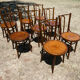 Lot of 8 Art Deco bistro chairs seated screen-printed