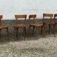 Series of 10 vintage bentwood curved wood bistro chairs