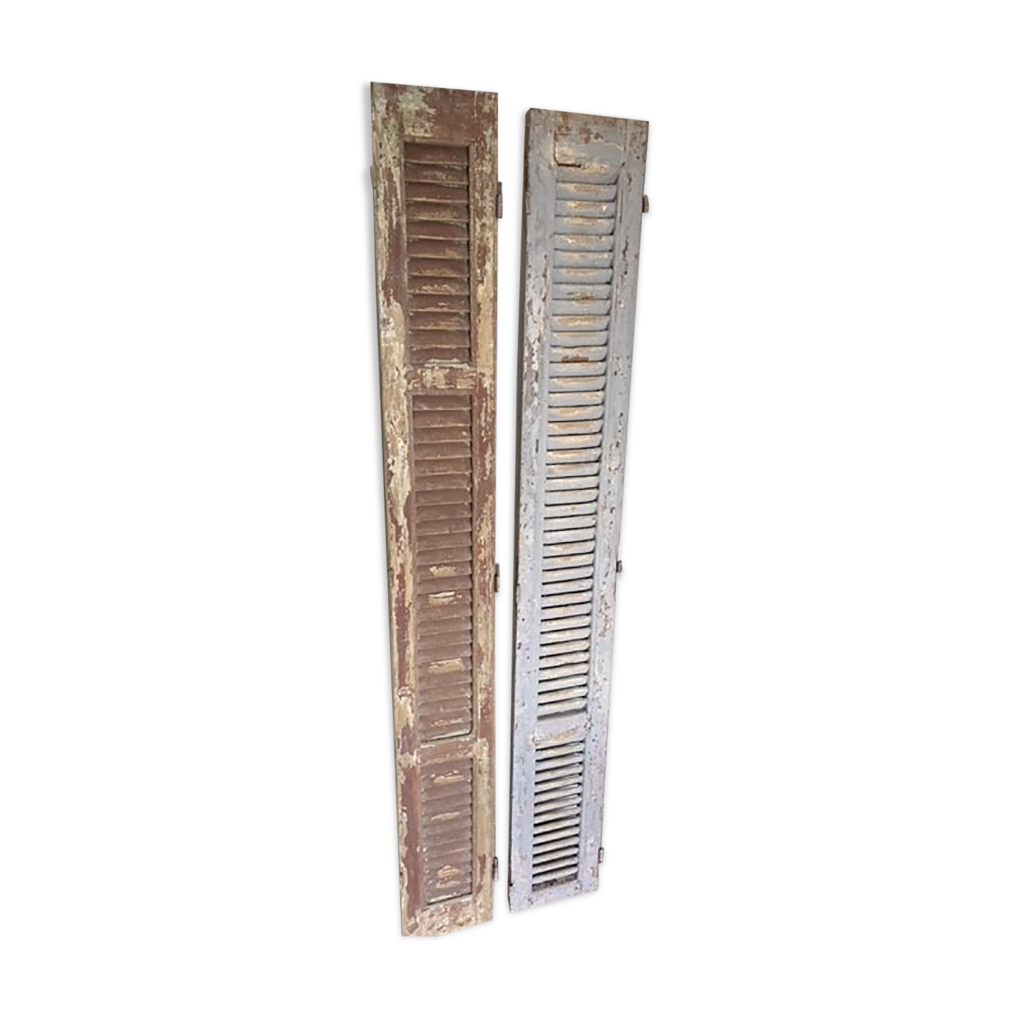 Old wooden french louvre shutters