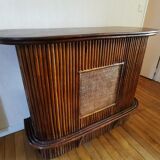 Wicker rattan counter bar 1970