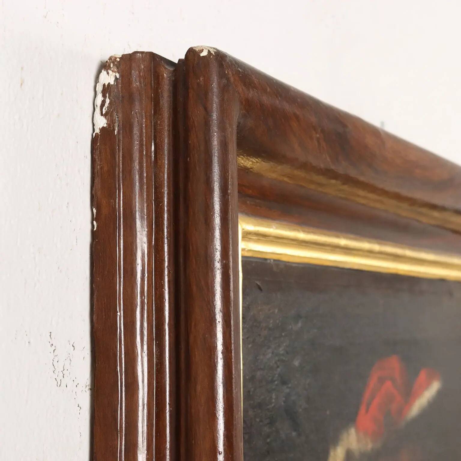 Ancient painting with a religious subject, oil on canvas, 18th century.