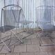 Set of 4 wire chairs, 1980s
