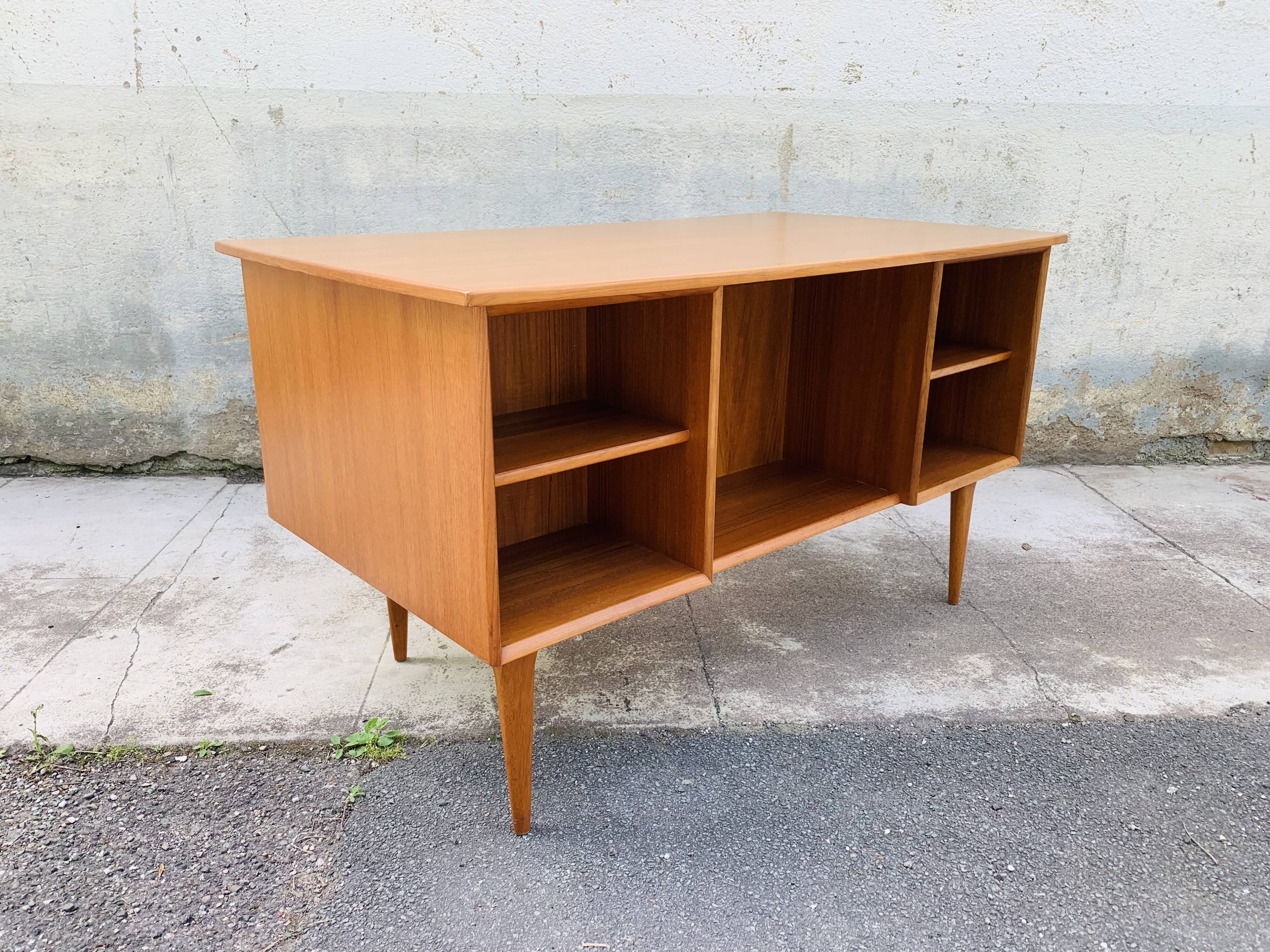 Scandinavian double-sided teak office 60s