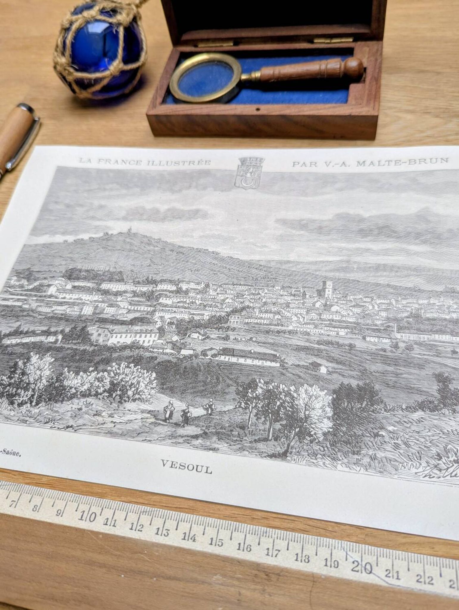 Vesoul, Haute-Saône, printed illustration from 1883.
