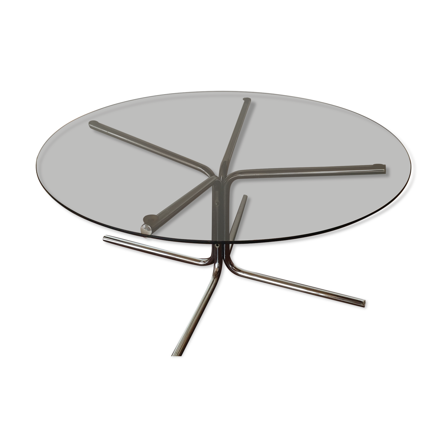 Vintage coffee table 60s / 70s smoked glass