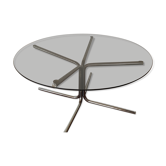 Vintage coffee table 60s / 70s smoked glass