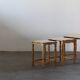 Vintage 1970s set of 3 Nesting / Stacking Oak Tables, style of Henning Kjær