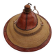 African hat from Nigeria, straw and leather