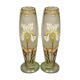 Pair of glass vases with iris enamelled decor