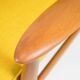 Vintage original armchair , 1960s, fully restored, yellow fabric, teak