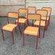 Set of 6 Adult size Mullca school chairs from the 80s