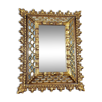 Mirror with gilded wood parecloses 50/60 45x36 cm