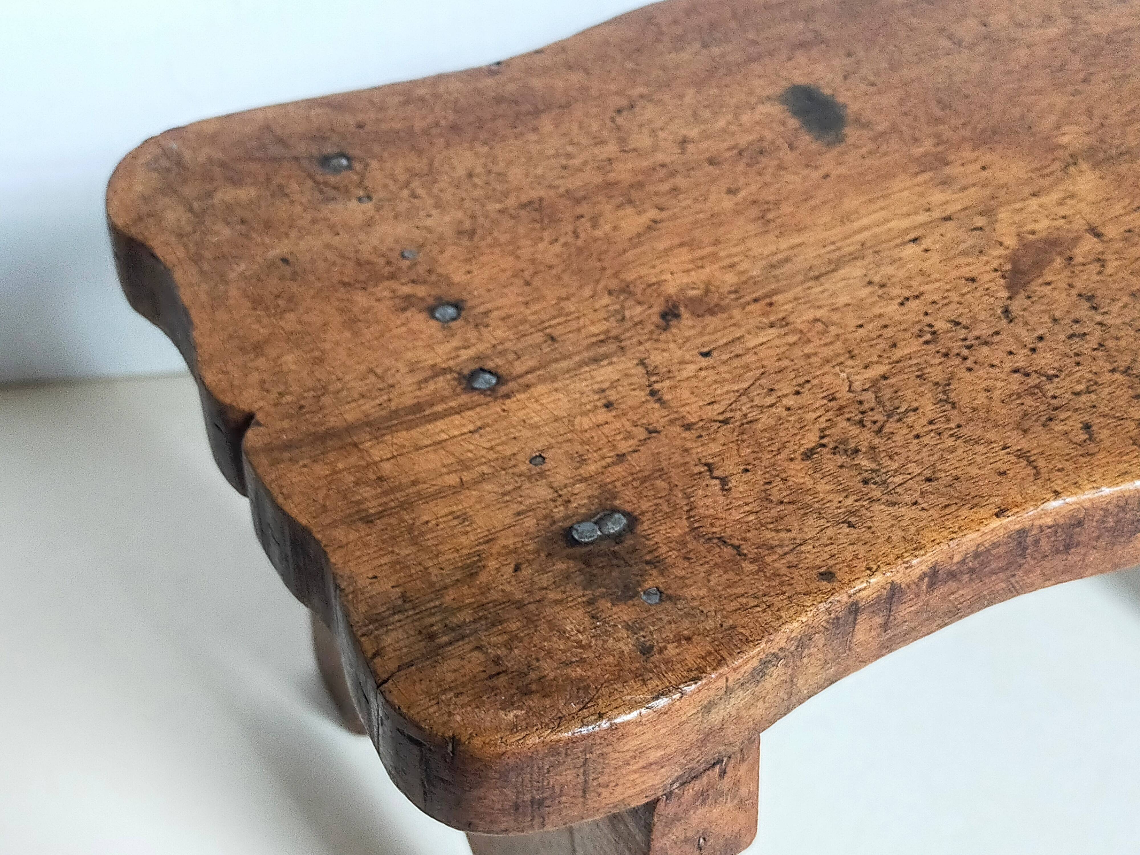 Old solid wood footrest stool