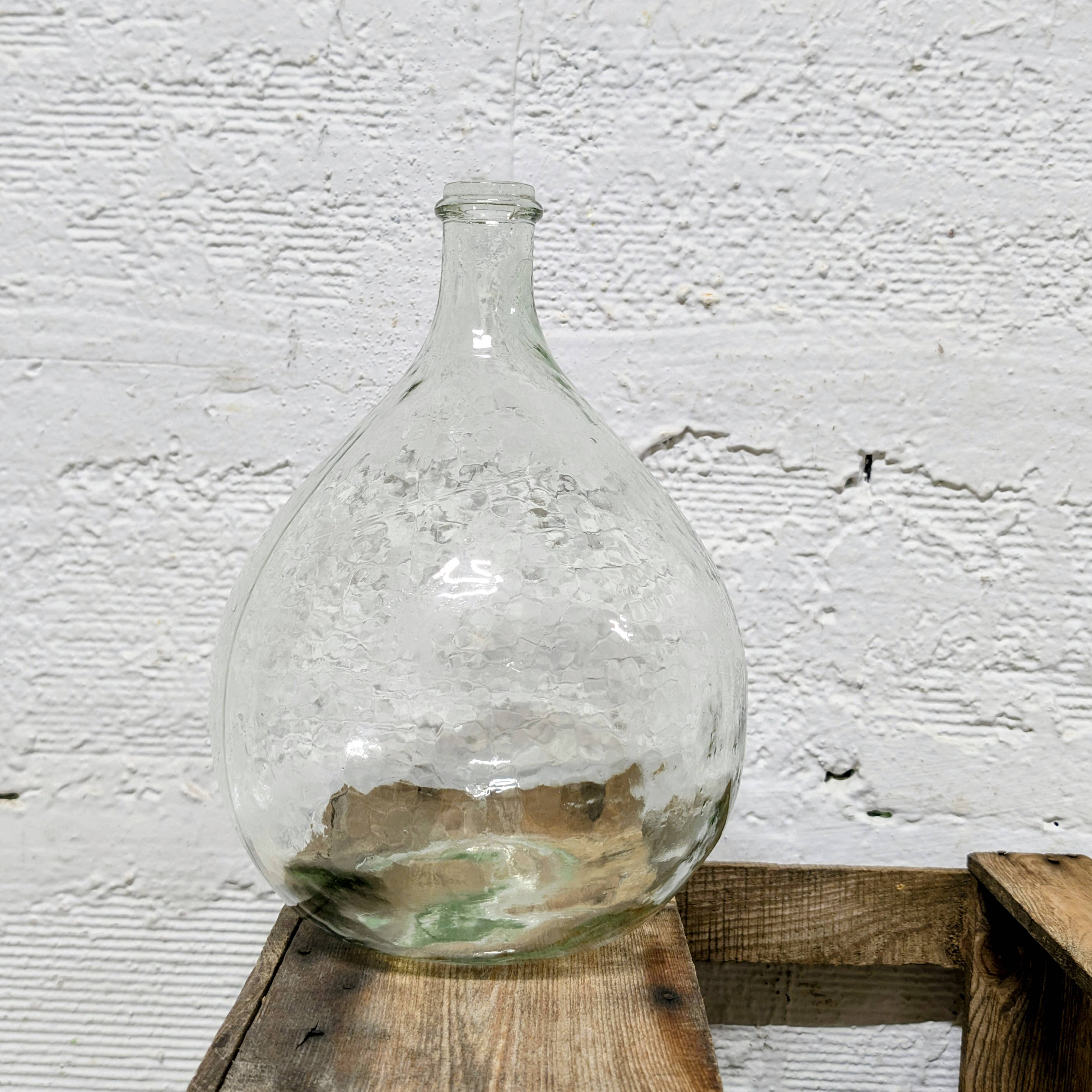 Clear glass demijohn