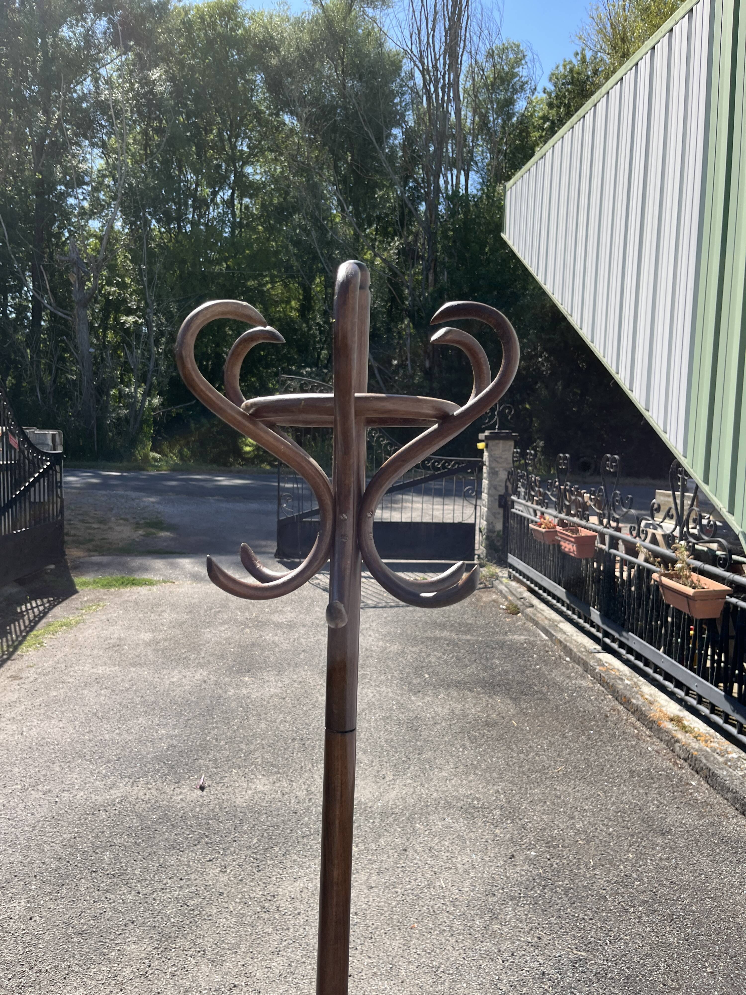 Baumann coat rack on vintage parrot stand