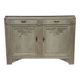 Art Deco sideboard in walnut, oak and marble top.