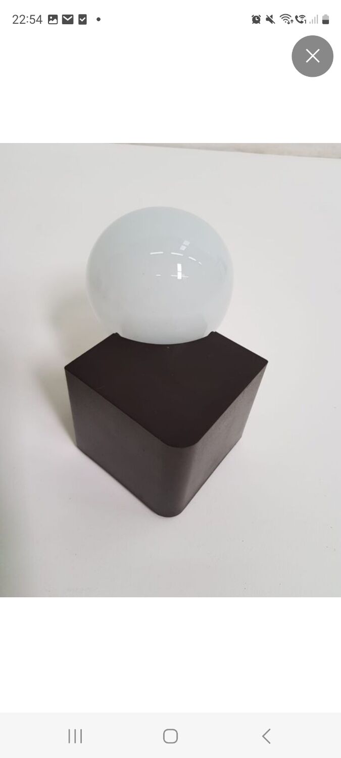 Vintage wall lamp in opaline glass and plastic 1970s