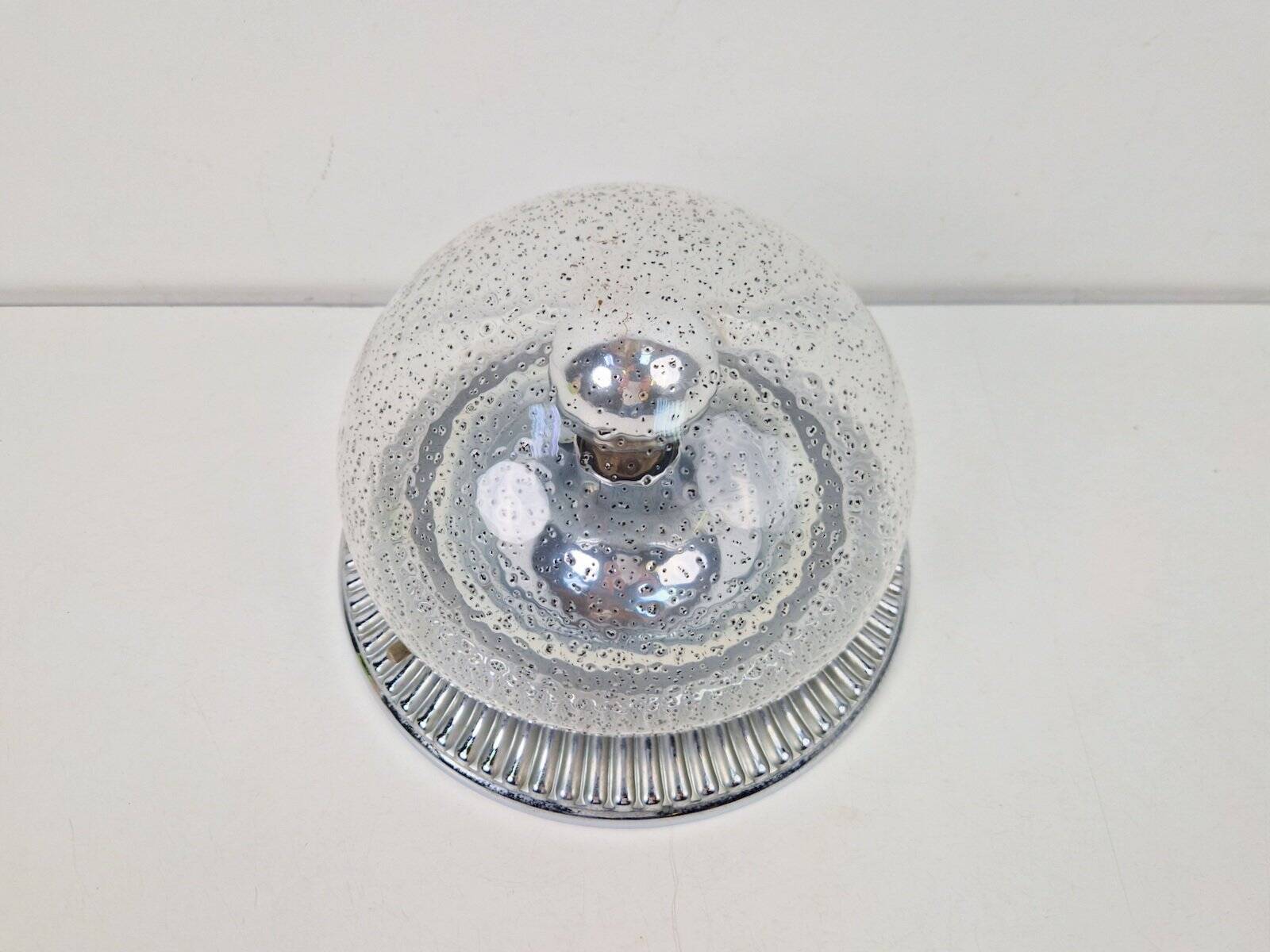 Vintage Ceiling Lamp in Chrome Glass from Hillebrand Lighting, 1960s