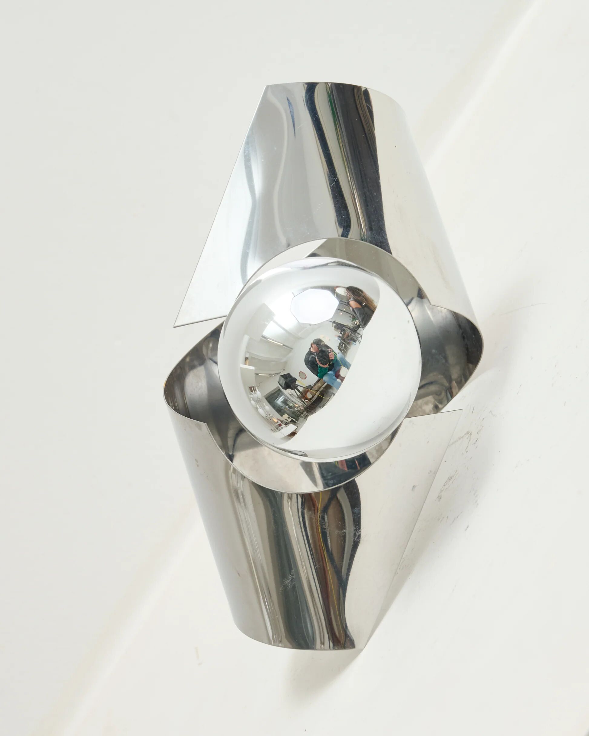 Pair of chrome wall lights, Space Age, 1970-1980