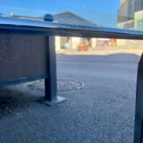 Chrome coffee table with double smoked glass tops from the 70s