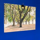 Aquarelle paysage vintage