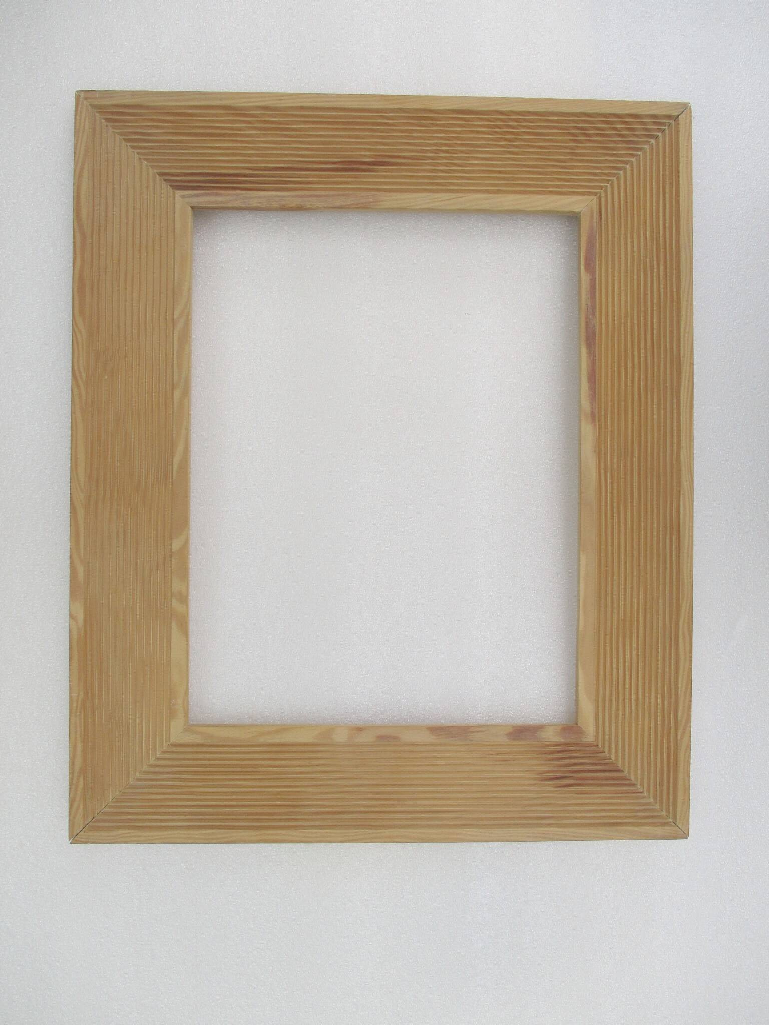 Old grooved natural wood frame - design for 250 x 325 mm subject